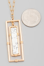 Load image into Gallery viewer, Rectangle Stone Bar Pendant Long Necklace
