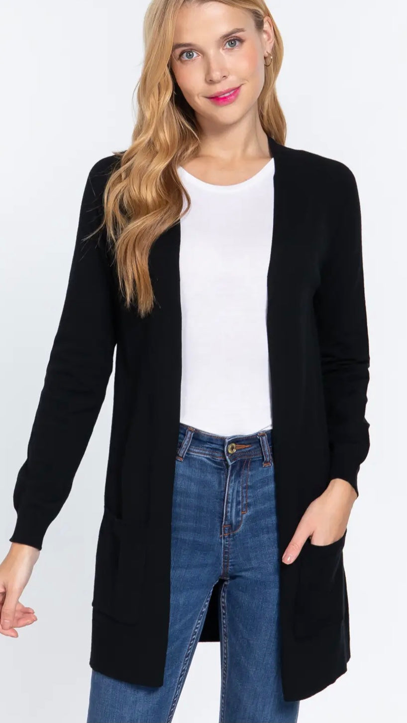 Raglan Sleeve Open Cardigan