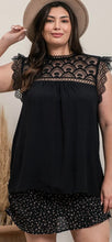 Load image into Gallery viewer, Lace Yoke Top (Black)

