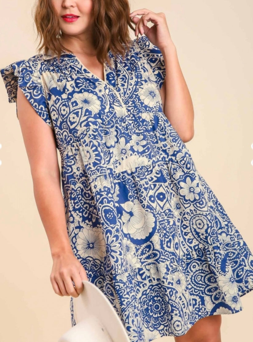 Plus Printed Dress