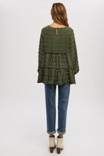 Load image into Gallery viewer, Olive Pom Pom Dot Blouse
