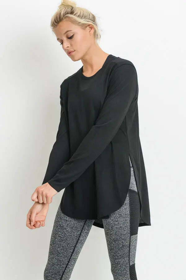 Long Sleeve Flow Top with Side Slit