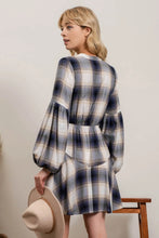 Load image into Gallery viewer, Plaid Tie Waist Dress
