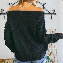 Load image into Gallery viewer, Cable Off the Shoulder Sweater
