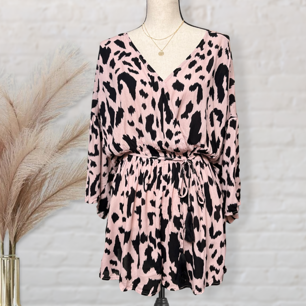 Leopard Belted Romper