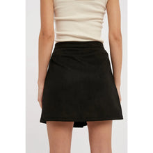 Load image into Gallery viewer, Faux Suede Button Down Mini Skirt
