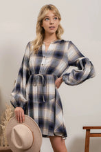 Load image into Gallery viewer, Plaid Tie Waist Dress
