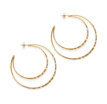 Load image into Gallery viewer, Hammered Double Hoop Earrings
