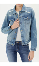 Load image into Gallery viewer, KanCan Distressed Denim Jacket
