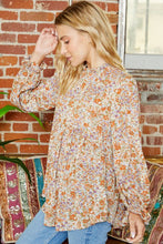Load image into Gallery viewer, High Neck Boho Floral Blouse
