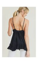 Load image into Gallery viewer, Lace Trim Tie-Back Tank
