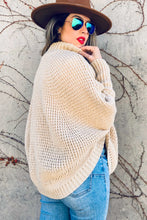 Load image into Gallery viewer, Oatmeal Dolman Sleeve Turtleneck Knitted Poncho Top
