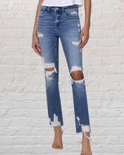 Load image into Gallery viewer, Flying Monkey Comfort Stretch Slim Straight Distressed Denim
