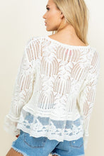 Load image into Gallery viewer, Embroidered Lace Peplum Sweater
