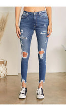 Load image into Gallery viewer, KanCan Patch Distressed Skinny Jean
