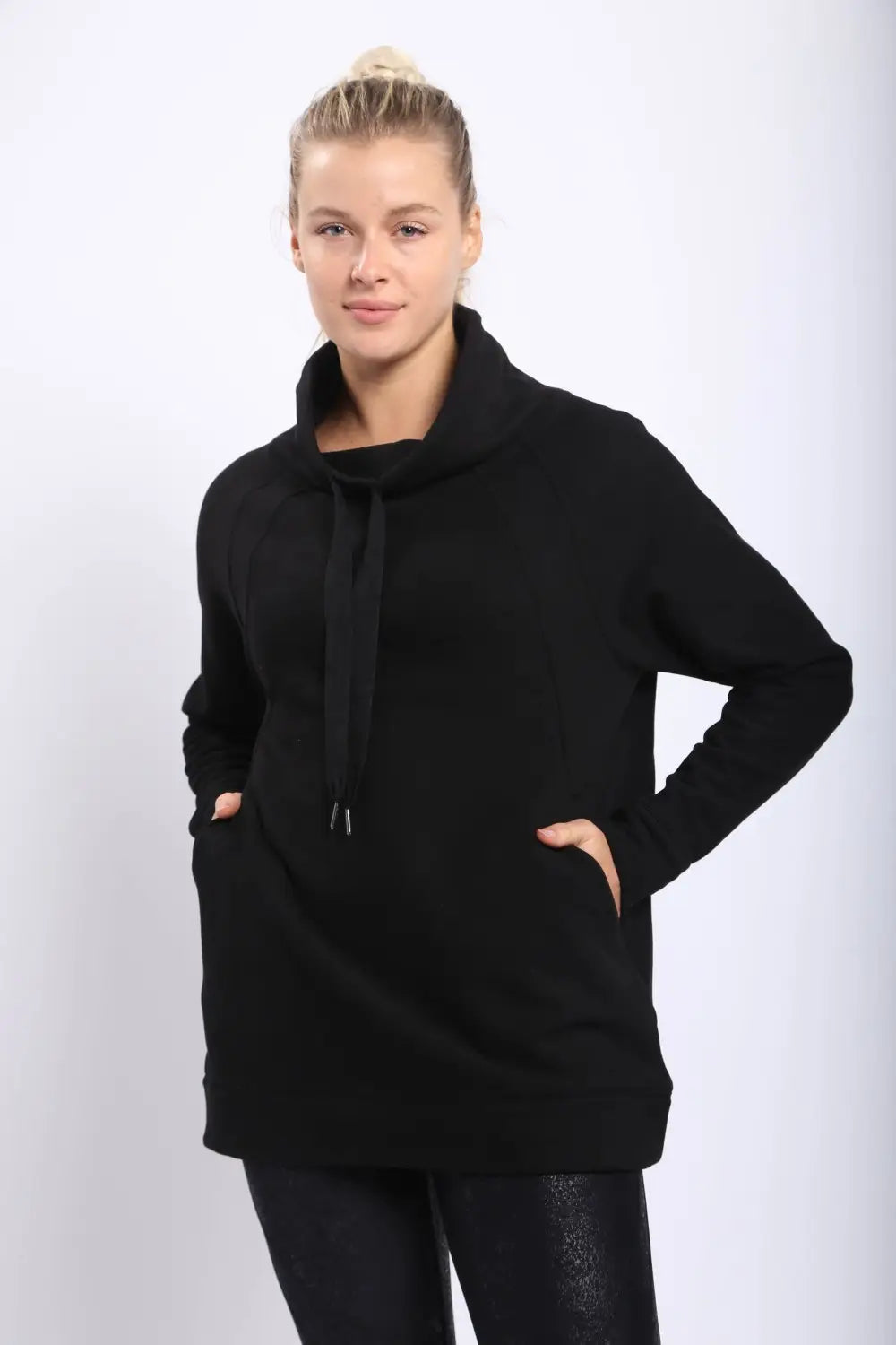 Brushed Fleece Cowl Neck Pullover