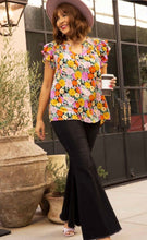 Load image into Gallery viewer, Plus Floral Ruffled Sleeve Blouse
