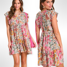 Load image into Gallery viewer, Floral Flutter Sleeve Dress
