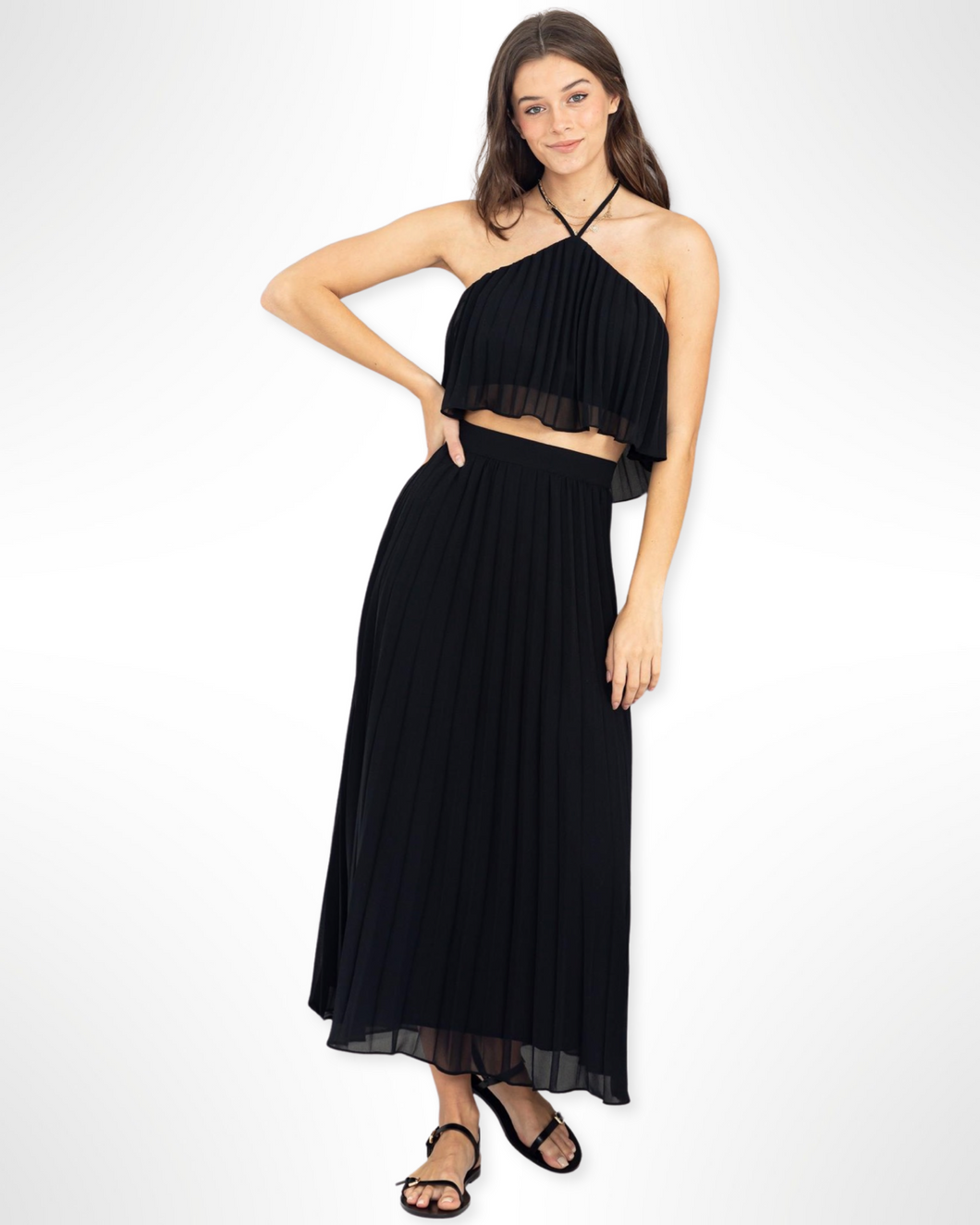 Pleated Two-Piece Set