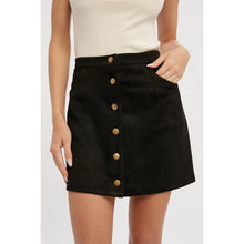 Load image into Gallery viewer, Faux Suede Button Down Mini Skirt
