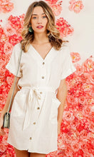 Load image into Gallery viewer, Linen Blend Button Front Dress

