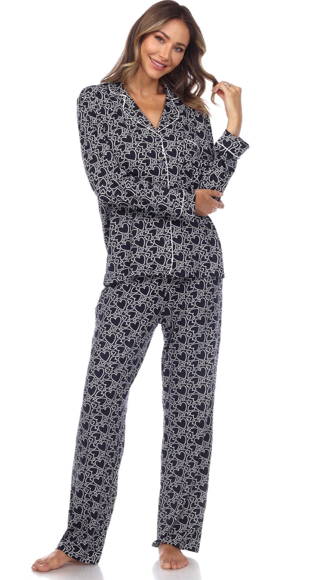New Long Sleeve Heart Pajama Set