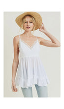 Load image into Gallery viewer, Lace Trim Tie-Back Tank
