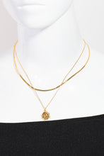 Load image into Gallery viewer, Double Chain Layered Coin Pendant Necklace
