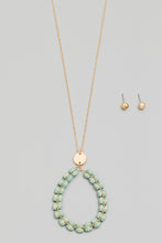 Load image into Gallery viewer, Beaded Teardrop Pendant Long Necklace
