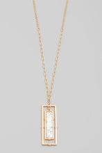 Load image into Gallery viewer, Rectangle Stone Bar Pendant Long Necklace
