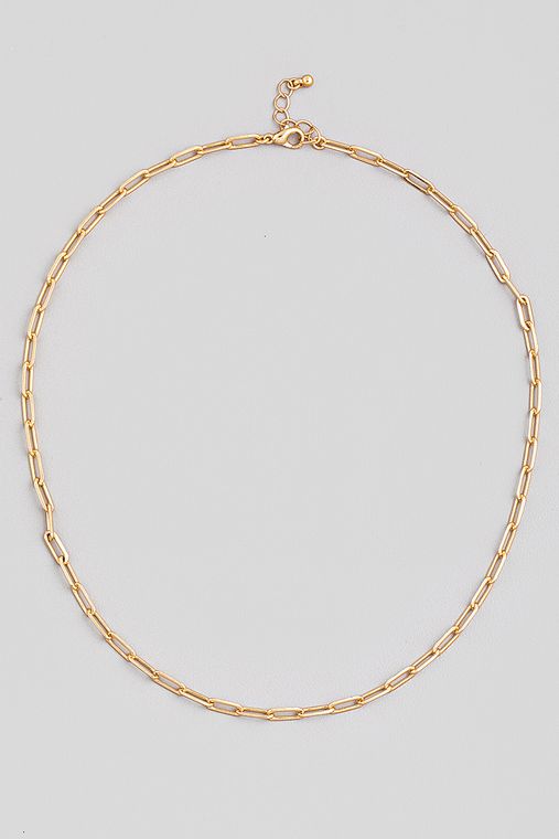 Dainty Oval Paperclip Chain Necklace