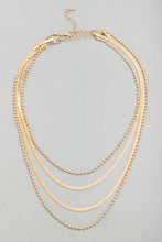 Load image into Gallery viewer, Layered Herringbone Chain Necklace
