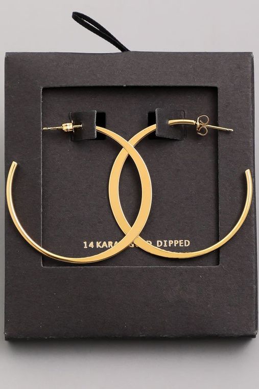 Flat Metal Small Hoop Earrings