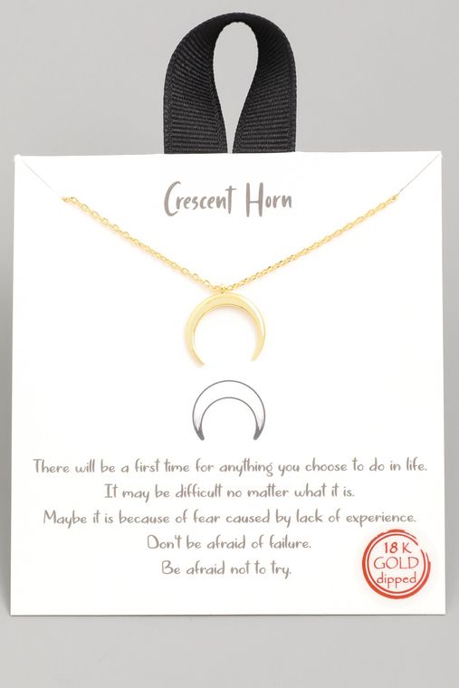 Crescent Horn Pendant Necklace
