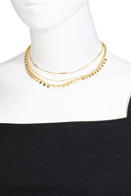 Load image into Gallery viewer, Dainty Triple Layered Chain Disc Necklace
