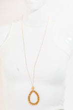 Load image into Gallery viewer, Beaded Teardrop Pendant Long Necklace
