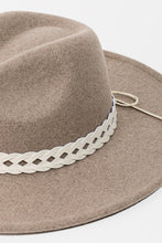 Load image into Gallery viewer, Braided Strap Flat Brim Fedora Hat
